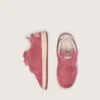 Ball Star Junior in red suede with white leather star and metallic silver heel tab