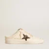 Ball Star Sabots in ivory nappa with bronze glitter star
