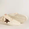 Ball Star Sabots in ivory nappa with bronze glitter star