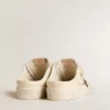Ball Star Sabots in ivory nappa with bronze glitter star