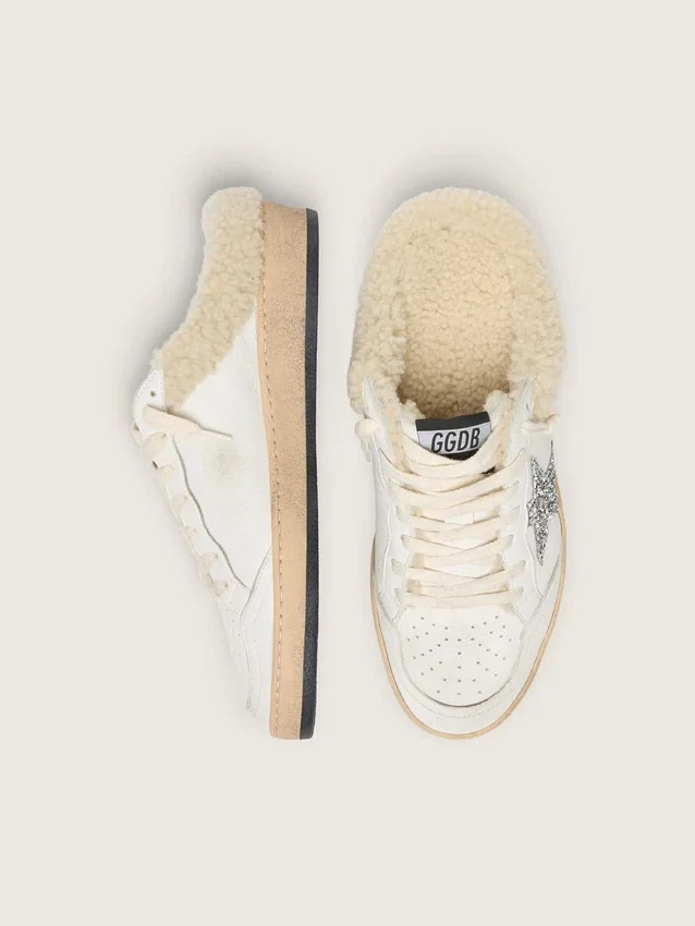 Ball Star Sabots with glitter star and shearling lining