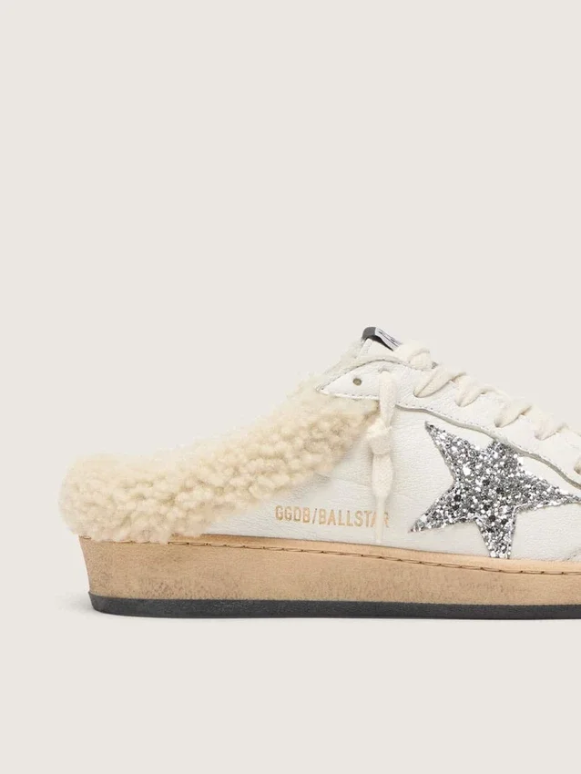 Ball Star Sabots with glitter star and shearling lining