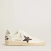 Ball Star with burgundy croc-print leather star and gold heel tab
