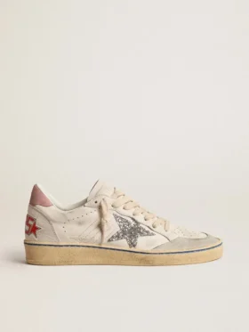 Ball Star with glitter star and pink suede heel tab