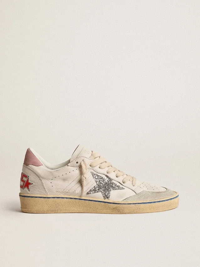Ball Star with glitter star and pink suede heel tab