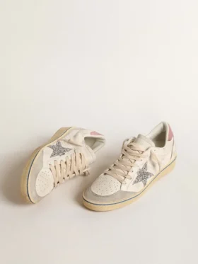 Ball Star with glitter star and pink suede heel tab