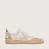 Ball Star with pink suede star and silver glitter edges and rose gold heel tab