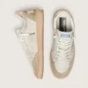 Ball Star with pink suede star and silver glitter edges and rose gold heel tab