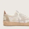 Ball Star with pink suede star and silver glitter edges and rose gold heel tab