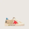 Ball Star Young in beige suede with red star and light blue heel tab