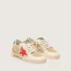 Ball Star Young in beige suede with red star and light blue heel tab