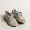 Ball Star Young in glitter with ice-gray suede inserts