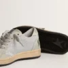 Ball Star Young in glitter with ice-gray suede inserts