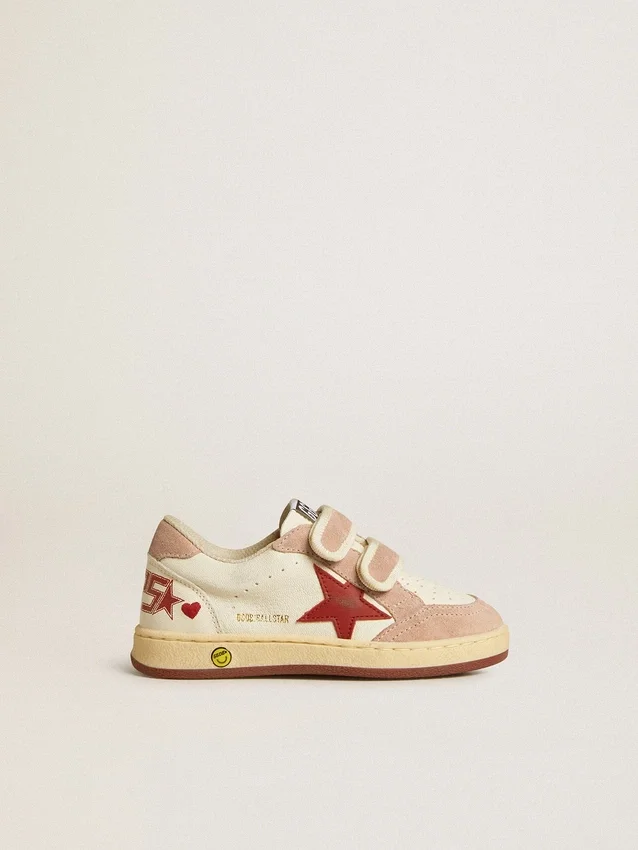 Ball Star Young in nappa with nappa star and pink suede heel tab