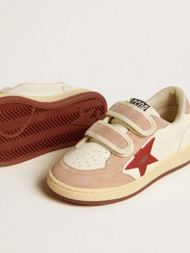 Ball Star Young in nappa with nappa star and pink suede heel tab