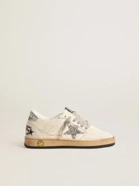 Ball Star Young in nappa with silver glitter star and heel tab