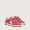 Ball Star Young in red suede with white leather star and metallic silver heel tab