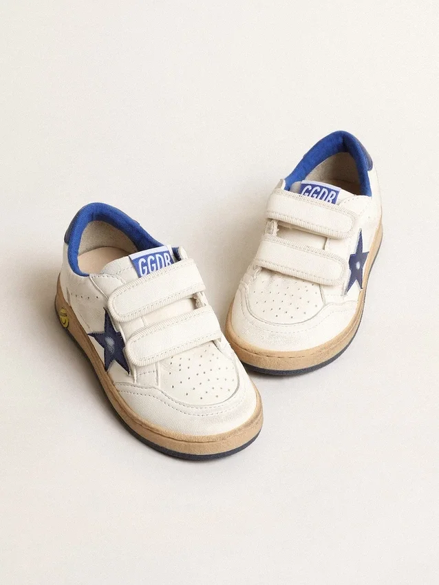 Ball Star Young with blue metallic leather star and heel tab