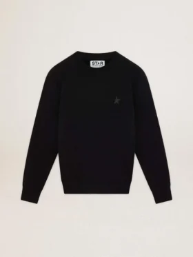 Black Archibald Star Collection sweatshirt with tone-on-tone star on the front
