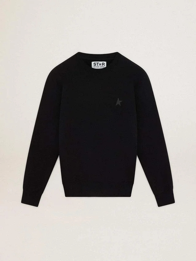 Black Archibald Star Collection sweatshirt with tone-on-tone star on the front