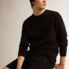 Black Archibald Star Collection sweatshirt with tone-on-tone star on the front