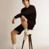 Black Archibald Star Collection sweatshirt with tone-on-tone star on the front