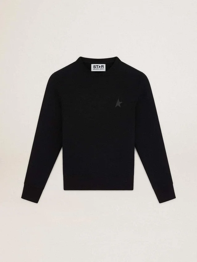Black Athena Star Collection sweatshirt with tone-on-tone star on the front