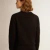 Black Athena Star Collection sweatshirt with tone-on-tone star on the front
