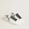 Black cotton laces with contrasting silver logo