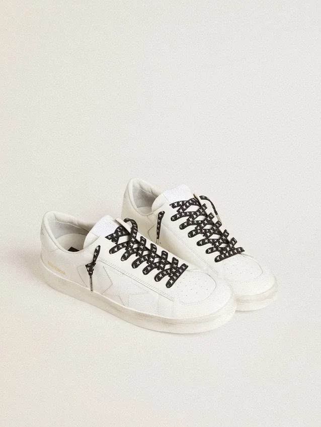 Black cotton laces with contrasting silver stars