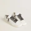 Black cotton laces with silver Swarovski crystals and white logo