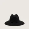 Black hat with leather strap