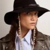 Black hat with leather strap