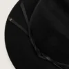 Black hat with leather strap