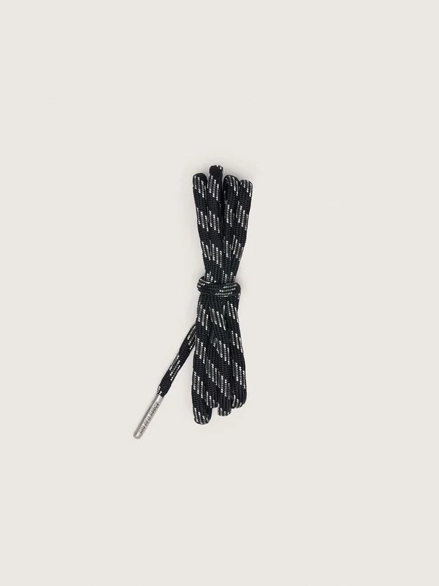 Black hiking laces with gray details