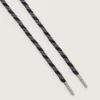 Black hiking laces with gray details