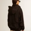Black multi-pocket windcheater