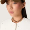 Black ribbon choker with studs