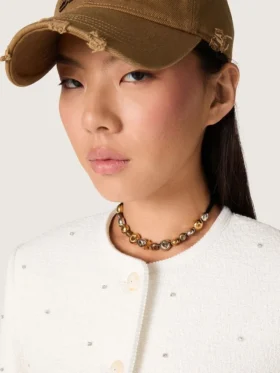 Black ribbon choker with studs