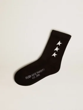 Black socks with contrasting white stars