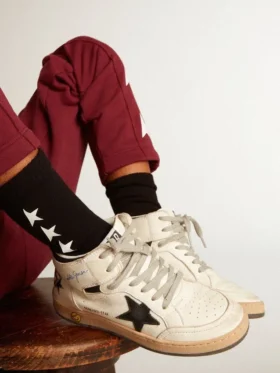 Black socks with contrasting white stars