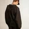 Black windbreaker with hood