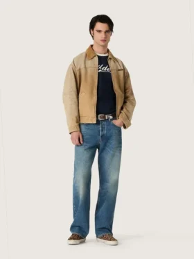 Blue medium wash loose jeans