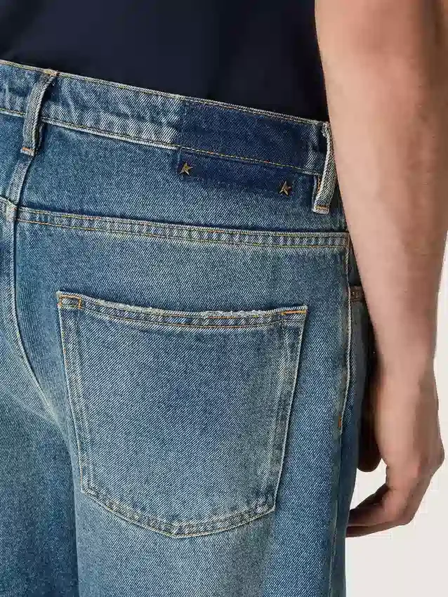 Blue medium wash loose jeans