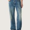 Blue medium wash loose jeans