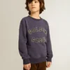 Blue-violet sweatshirt with Golden Goose lettering on the front