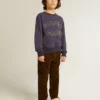 Blue-violet sweatshirt with Golden Goose lettering on the front