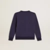 Blue-violet sweatshirt with Golden Goose lettering on the front