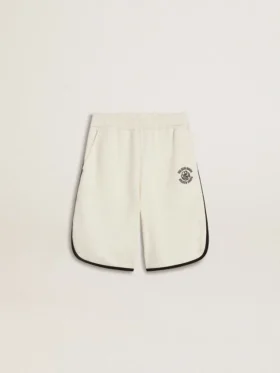 Boy's white shorts with embroidered logo