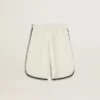 Boy's white shorts with embroidered logo